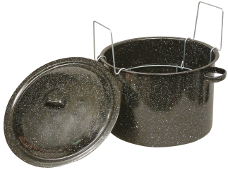11.3-Qt. Canner With Lid Cooks faster, cleans easier, covered boiler includes canning rack, holds ( 7) 1-Pt. jars. (0706-6) product image.
